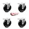 Service Caster 6 Inch Phenolic Wheel Swivel Bolt Hole Caster Set with Total Lock Brake SCC SCC-BHTTL20S615-PHR-4 - alternate 2